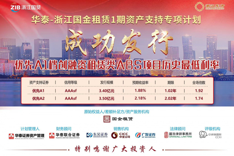 創同類產品歷史新低！浙江東方旗下國金租賃ABS成功發行.jpg